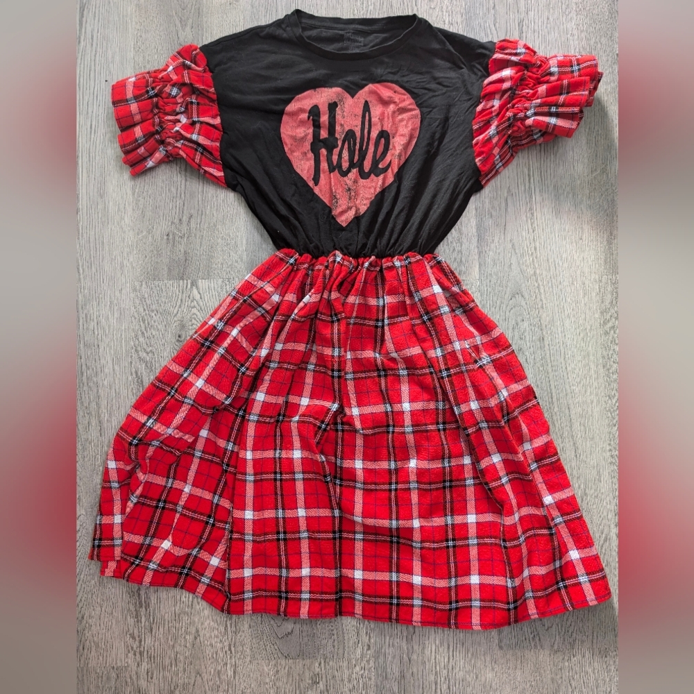 Hand Crafted Black and Red Plaid Dress